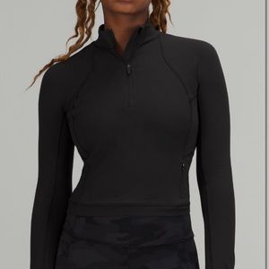 Rulu run long sleeve half zip crop